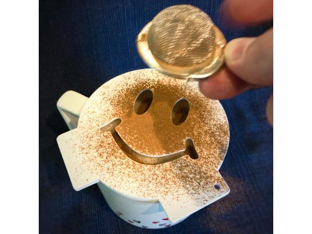 笑脸咖啡装饰模板3D打印模型