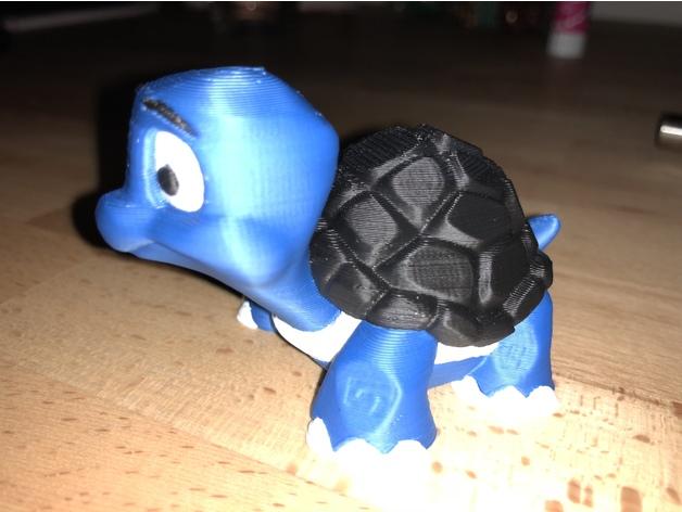 蓝色卡通龟3D打印模型