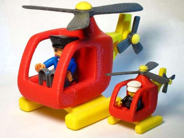 乐高直升飞机3D打印模型