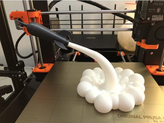 起飞的火箭3d打印模型