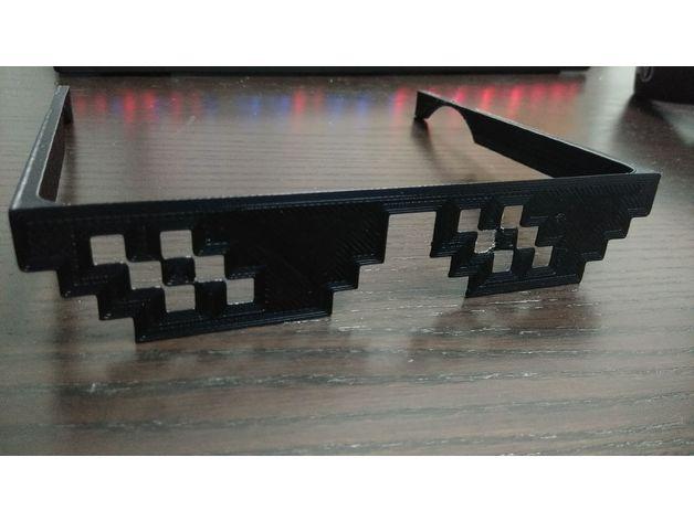 二次元Thug life网红马赛克眼镜3D打印模型