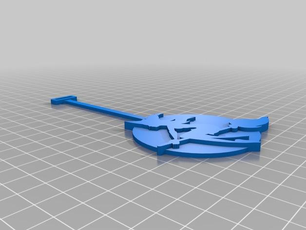万圣节女巫骑扫帚小时钟——钟摆3D打印模型