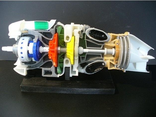 涡轮螺旋桨发动机3D打印模型