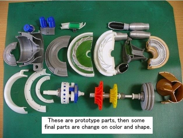 涡轮螺旋桨发动机3D打印模型