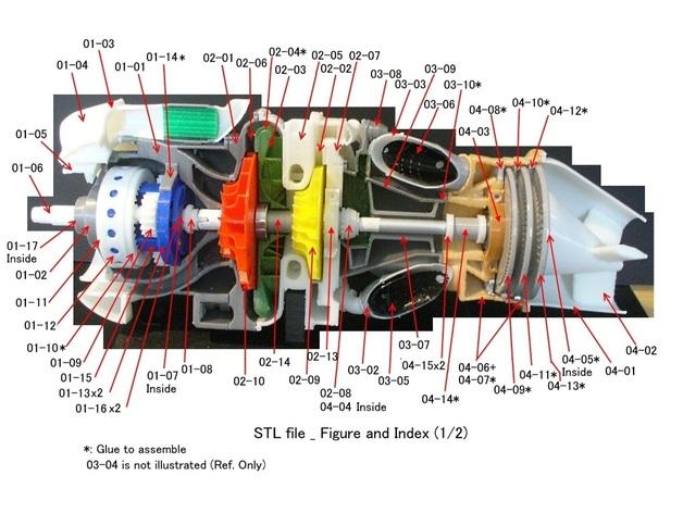 涡轮螺旋桨发动机3D打印模型