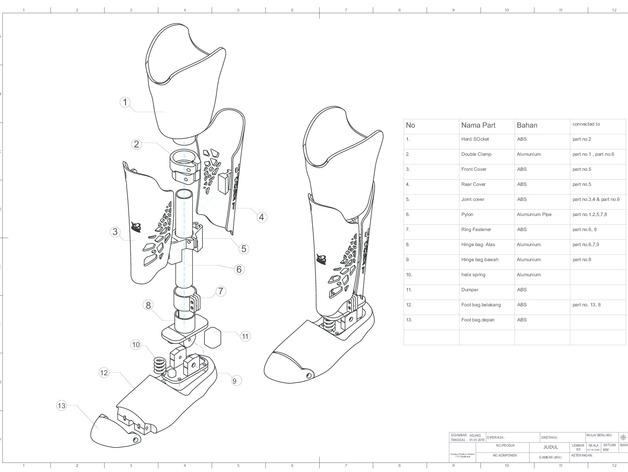 CRE-004隐秘模式腿假肢3D打印模型