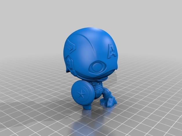 漫威美国队长mini手办模型3D打印模型