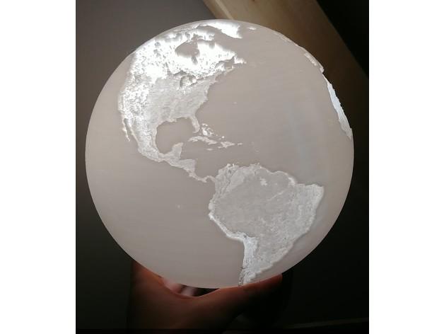 地球灯3D打印模型