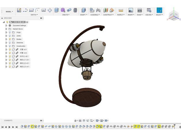 热气球造型心情台灯3D打印模型