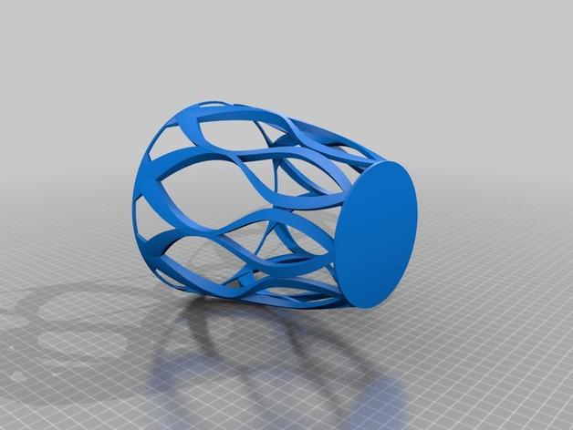 时尚曲线笔筒3D打印模型
