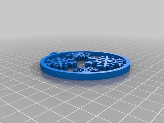圣诞节漂浮雪花装饰3D打印模型
