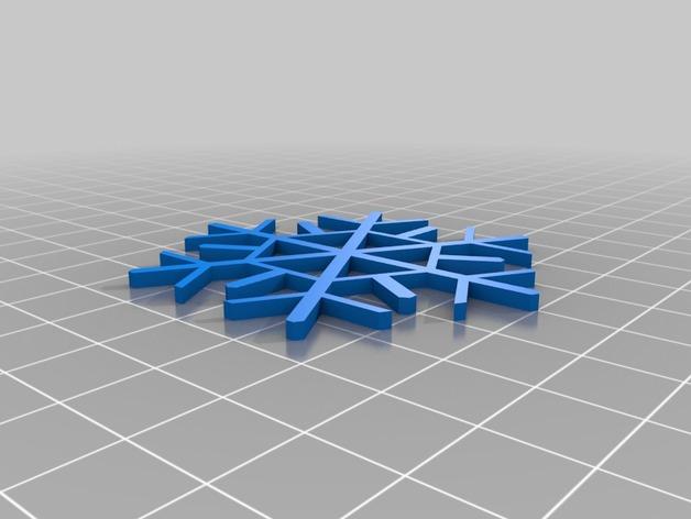 圣诞节漂浮雪花装饰3D打印模型
