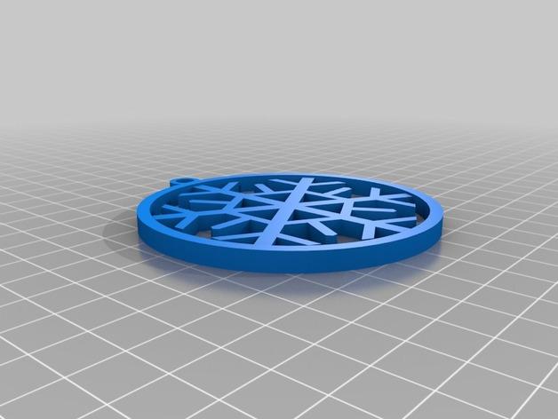 圣诞节漂浮雪花装饰3D打印模型