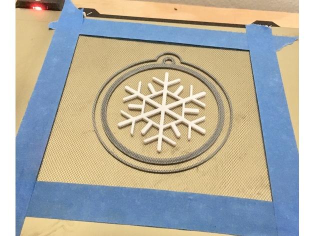 圣诞节漂浮雪花装饰3D打印模型