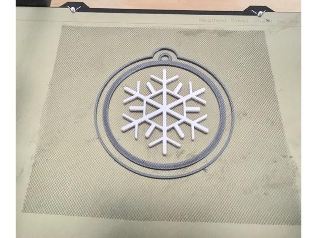 圣诞节漂浮雪花装饰3D打印模型