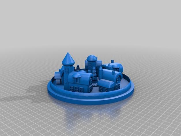 圣诞节小镇LED灯3D打印模型
