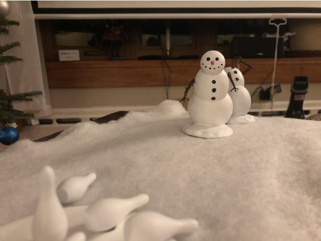 圣诞凯文和霍布斯雪人村3D打印模型