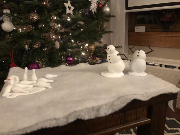 圣诞凯文和霍布斯雪人村3D打印模型
