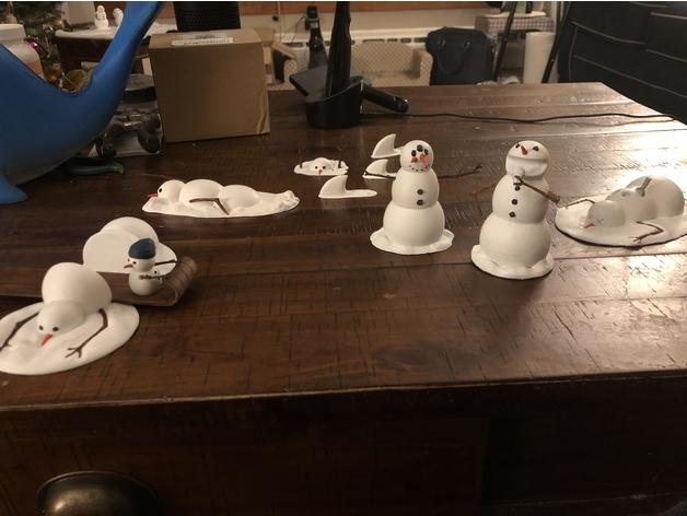 圣诞凯文和霍布斯雪人村3D打印模型