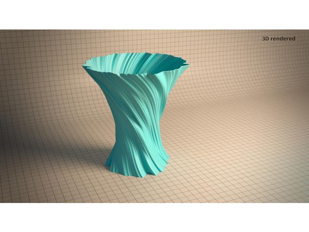 简易扭曲花瓶3D打印模型