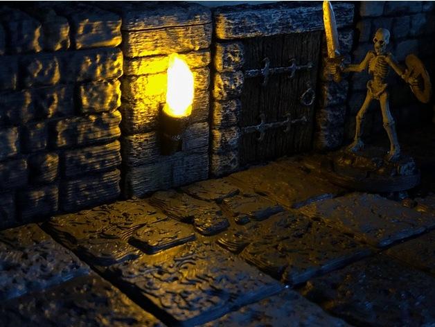 石头LED手电筒带隐藏开关3D打印模型