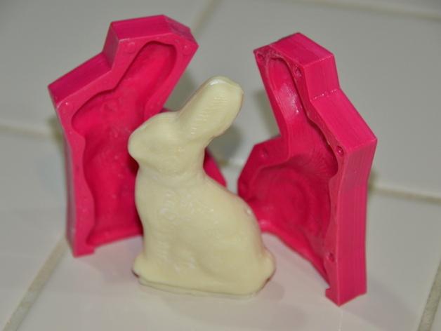 情人节兔子巧克力模具3D打印模型