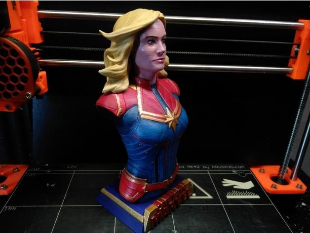 漫威惊奇队长半身像雕塑模型3D打印模型