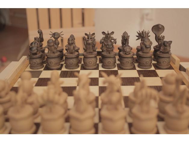 口袋妖怪国际象棋3D打印模型
