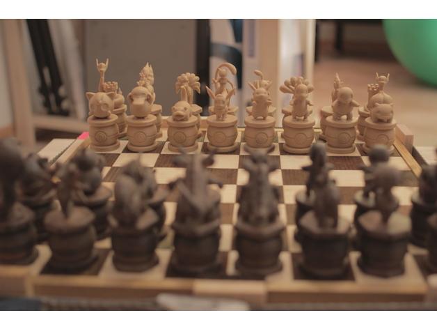 口袋妖怪国际象棋3D打印模型