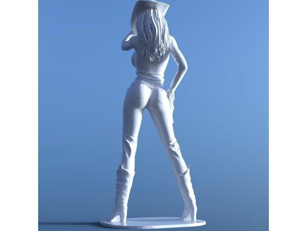 美女牛仔手办3D打印模型