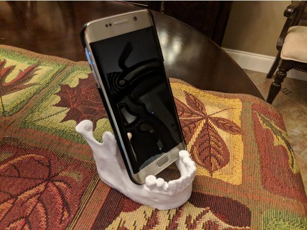 头骨牙齿造型手机平板电脑通用支架3D打印模型