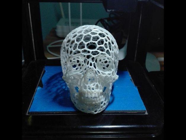 镂空骷髅头3D打印模型