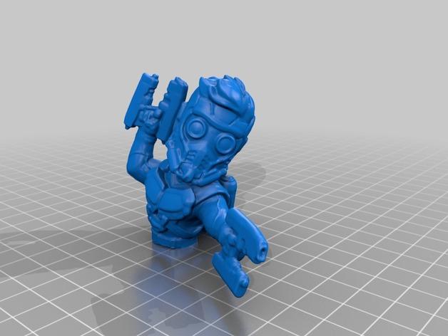 漫威银河护卫队星爵mini全身手办3D打印模型