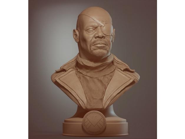 漫威复仇者联盟神盾局局长弗瑞半身像3D打印模型