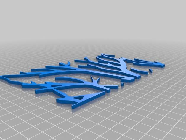 2D树墙艺术3D打印模型