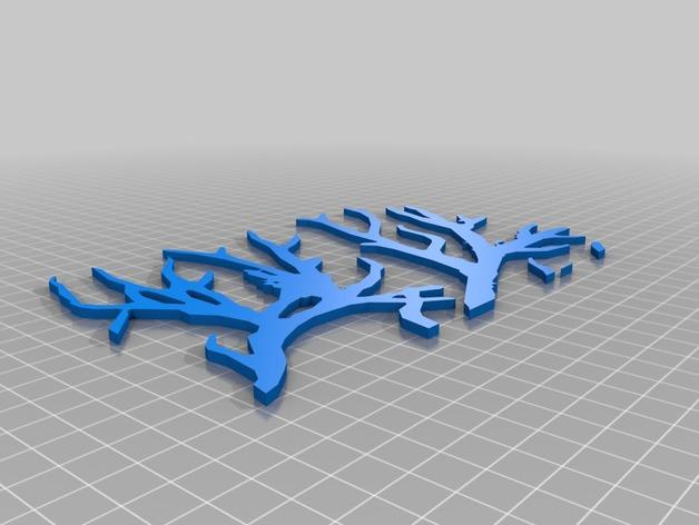 2D树墙艺术3D打印模型
