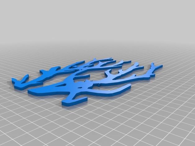 2D树墙艺术3D打印模型