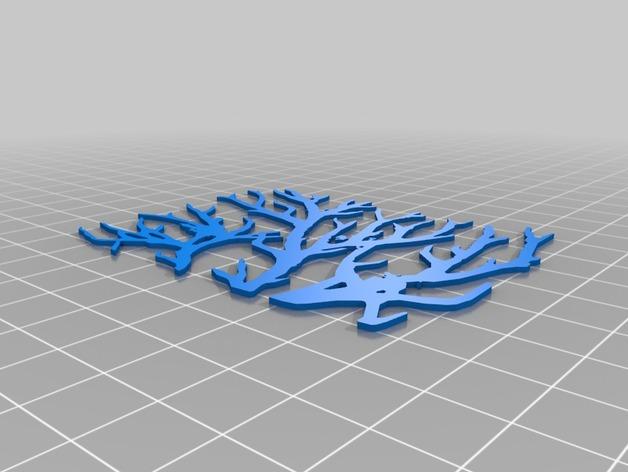 2D树墙艺术3D打印模型