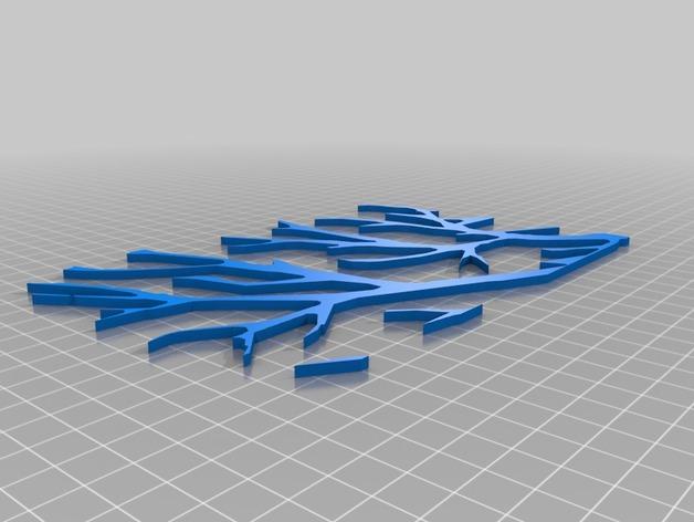 2D树墙艺术3D打印模型