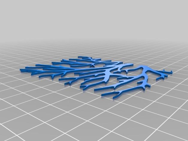 2D树墙艺术3D打印模型
