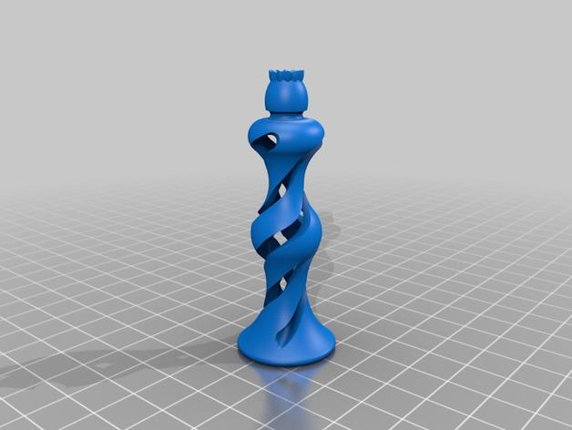 螺旋镂空国际象棋3D打印模型