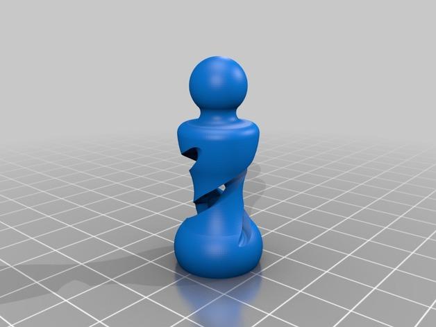 螺旋镂空国际象棋3D打印模型