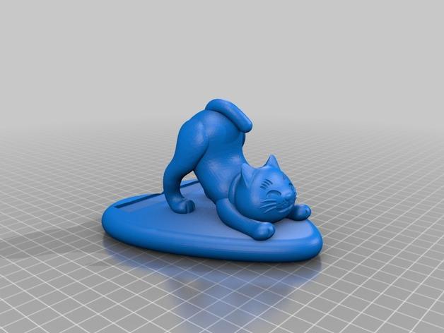 猫咪手机支架3D打印模型