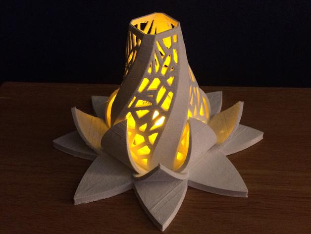 开花造型灯盏3D打印模型