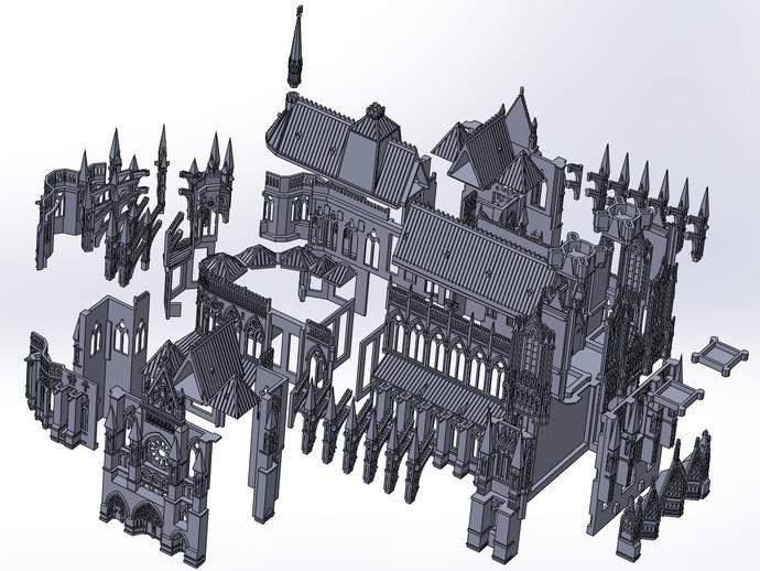 巨大的城堡3D打印模型