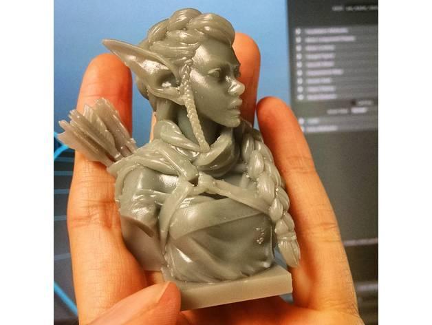 精灵女弓箭手3D打印模型