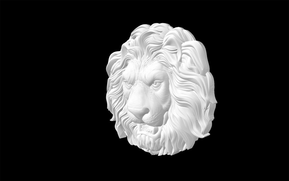 霸气狮子头浮雕3D打印模型