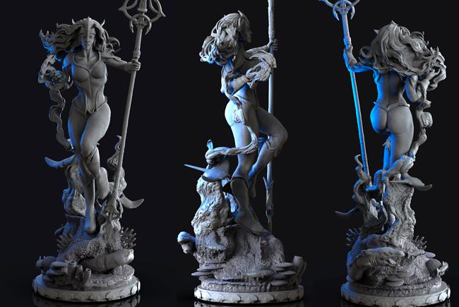 海王女湄拉3D打印模型