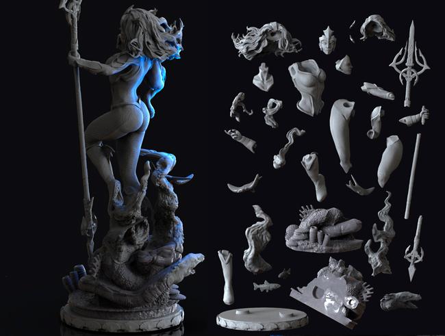 海王女湄拉3D打印模型