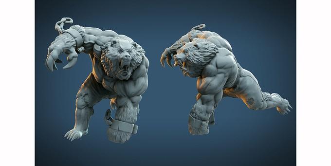 熊人 Werebear3D打印模型
